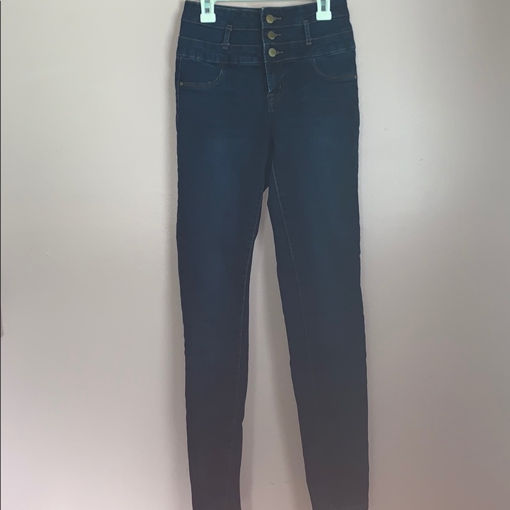 Dark Blue, High-Waisted Skinny Jeans